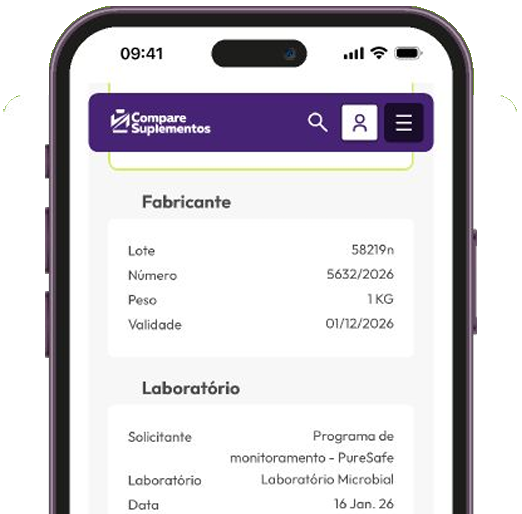Tela do app com o detalhamento da amostra e do laboratório responsável