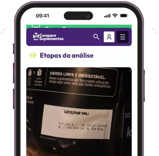 Tela do app com o registro fotográfico das etapas da análise